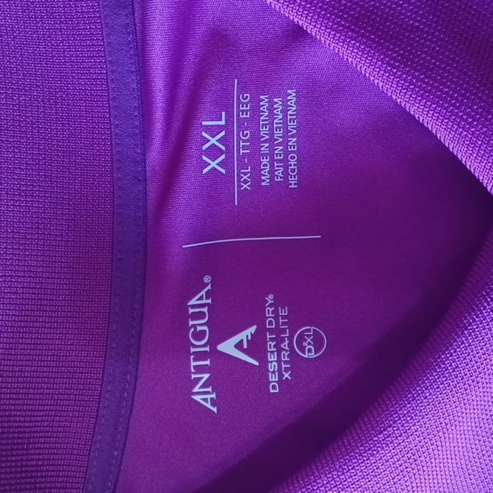 Antigua XXL Purple Short Sleeve Polo Shirt - Picture 2 of 14